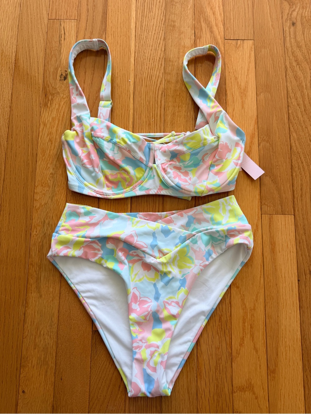 Victoria's Secret Pastel Floral Underwire Bikini Top & Bottom